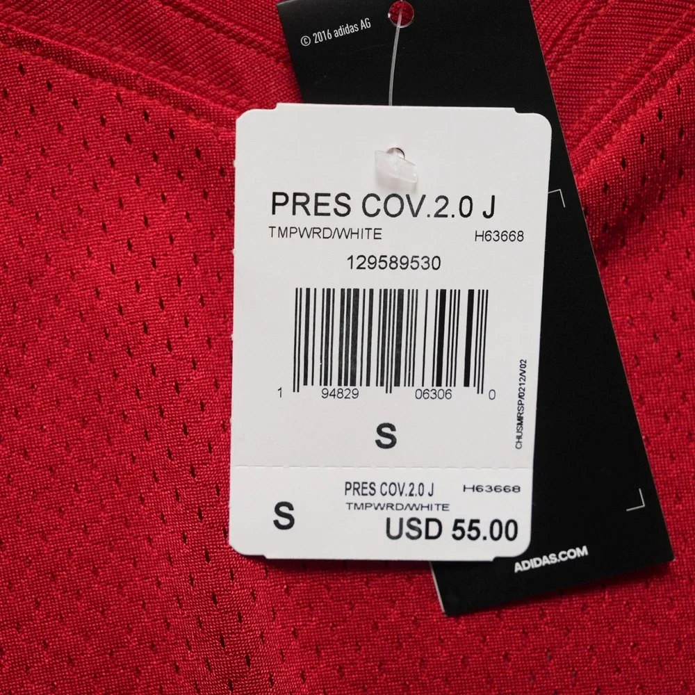 Adidas Football Practice Jersey Mens S‎ Red White H63668 Mesh Training